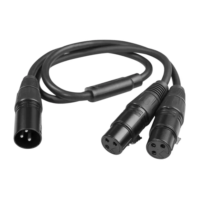 50cm 3 Pin XLR Male to Dual Female Y Splitter Adapter Cable for Mixer Amplifier