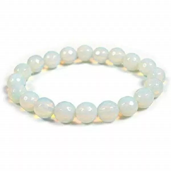 Pulsera de opalita cuentas redondas 8 mm cristal natural piedra Reiki...