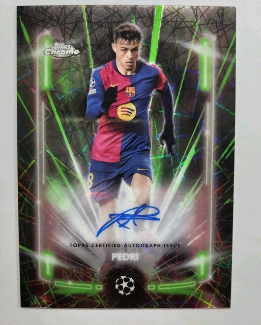 Topps Chrome ペドリ Pedri 試合球 直筆サインカードAuto 2024-25 Topps Chrome UCC Barcelona Pedri Auto Black Lazer
