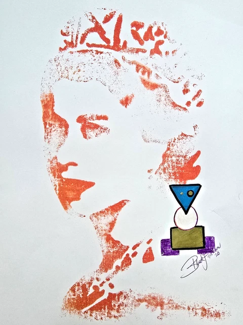 Blink Friction by Sarnia de la Maré Street Art the Queen with Sigil Blue Gold