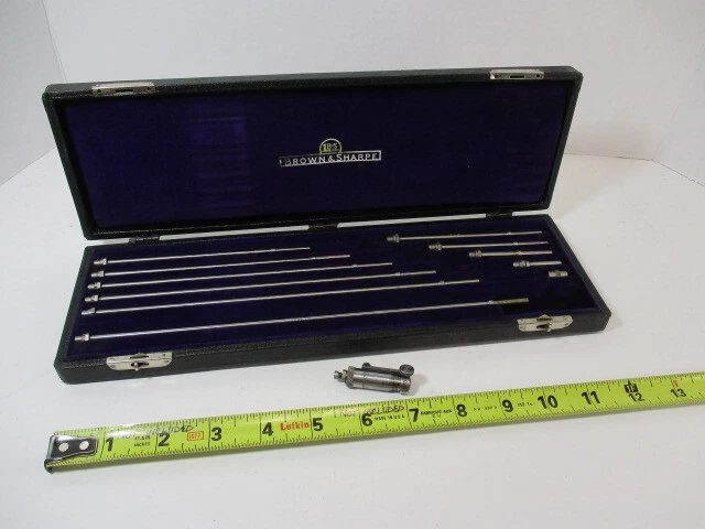 BROWN & SHARPE Inside, ID Micrometer Set # 265, 2" - 12" Range, Velvet Case, EC