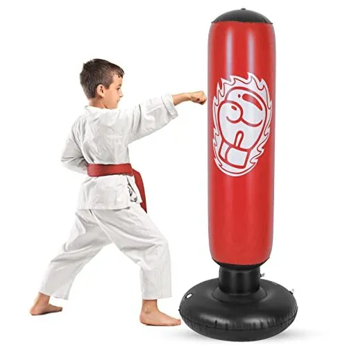 Inflatable Punching Bag for Kids Free Standing Immediate Bounce Back 63'' Chi...