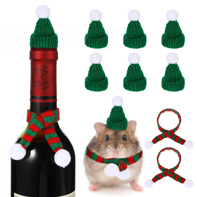 20 piezas Mini Bufanda Sombrero Santa Bufanda Pequeña Navidad Mini Bufanda