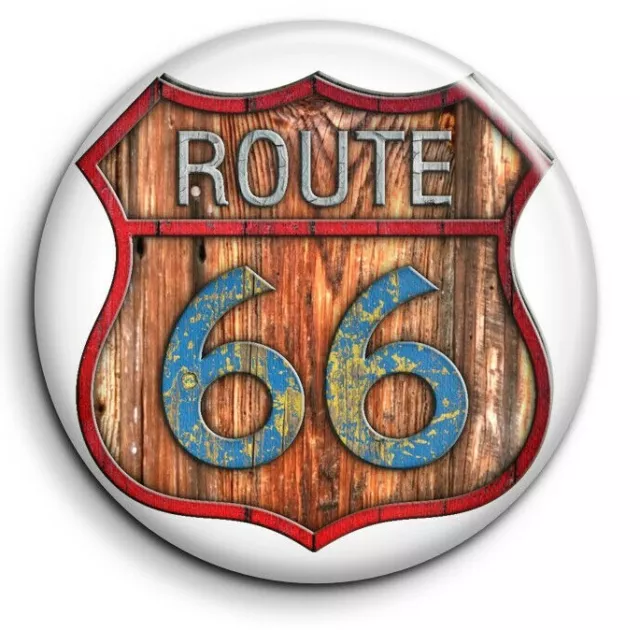 Badge Epingle 38mm Button Pin - Logo Racers - Route 66 v2