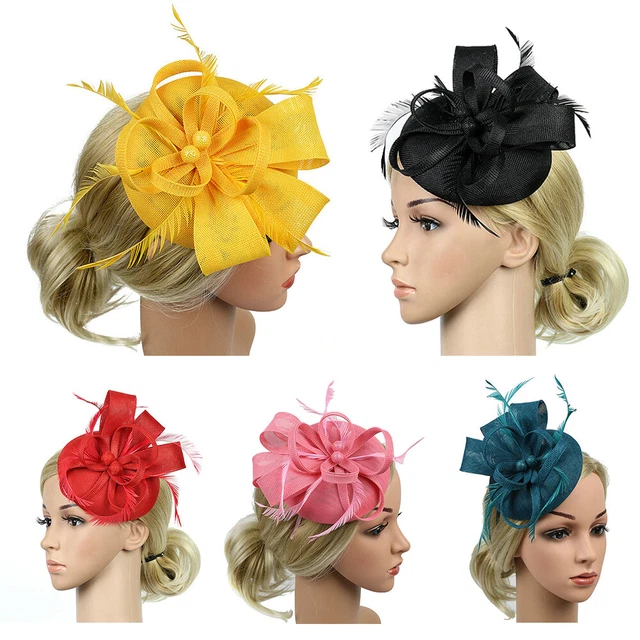 Women Fascinator Cocktail Tea Party Wedding Church Bridal Headpiece Headband Hat