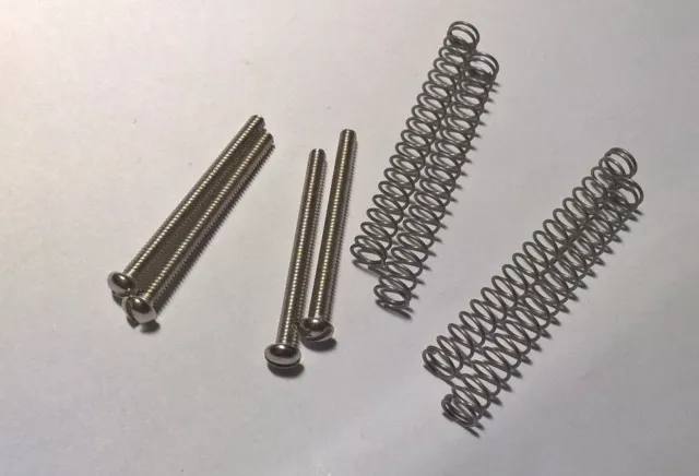 New Slotted Vintage 50's Style Nickel #3 x 48 PAF Screws+Springs for Gibson USA