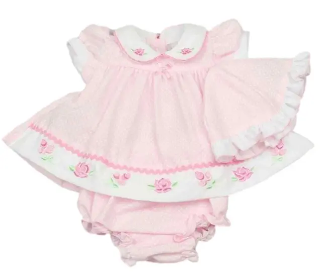 BNWT Tiny baby Premature Preemie girls polka dot and roses dress set Newborn