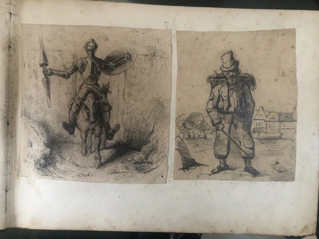 TRÈS BEAUX DESSINS 19e D’UN CARNET DE DESSINS SIGNÉ MEYER (1 seul