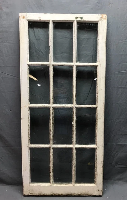 Antique Single 22x48 12 Lite Casement Window Shabby White Chic VTG Old 1442-22B 8