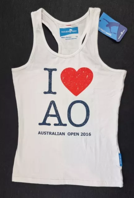 Australian Open Tennis Ladies Singlet Love 2016 Size 12 Brand NEW with TAGS