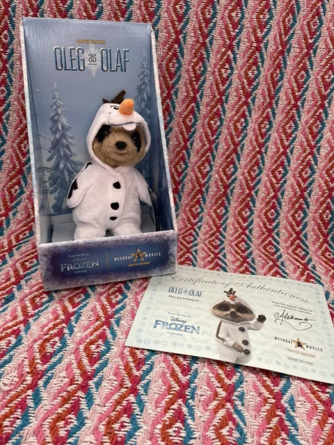 Disney Frozen Oleg As Olaf  Meerkat Collectible Plush Boxed Certificate