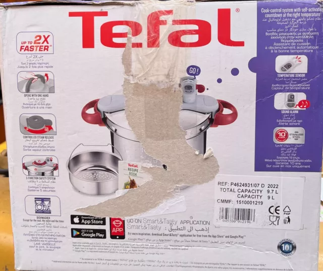 TEFAL  S.Steel Clipso Minute 9 Litre  P/cooker (Damaged Box or slightly marked)