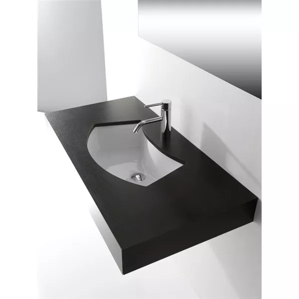 Lavandino Lavabo Sottopiano Design Moderno Aral Mini in ceramica bianco 62x39 cm