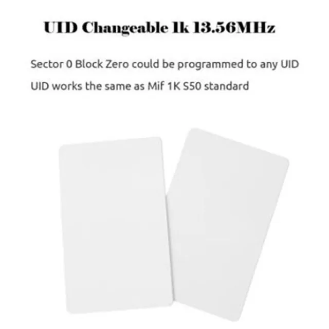 10X UID Card 13.56MHz Block 0 Sector Writable IC Cards Clone Changeable Keyfo~