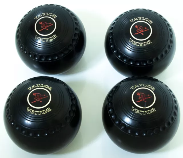 Taylor Vector Size 4 Lawn Bowls Set Of 4 Used Black Colour