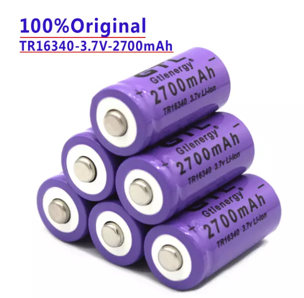 2pcs 3.7 V 16340 CR123A di Ricarica 2700mAh Litio Li- Ioni Batterie Ricaricabili
