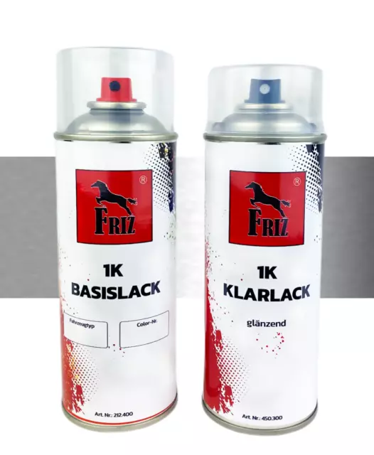 FRIZ Spraydosen Set 400ml Opel 2AU STARSILBER III MET + 400ml Klarlack