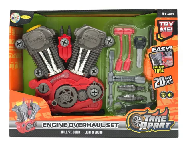 Build Your Own Engine Overhaul Toy Set With Light & Sound  xmas Gift For Kids