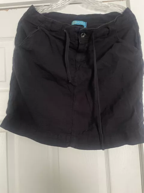 Fresh Produce Black Utility Skirt Above Knee Drawstring Waist Sz M Pockets