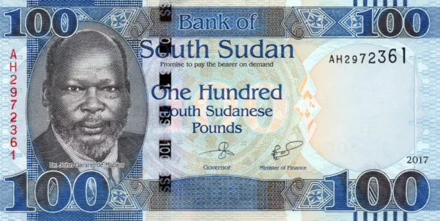 SOUTH SUDAN 100 Pounds 2017 P15c UNC Banknote