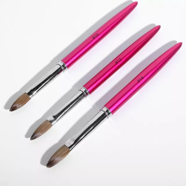 Acrílico Dibujo Carving Pen UV Gel 100% Kolinsky Sable Nail Brush #8-18 Aluminio