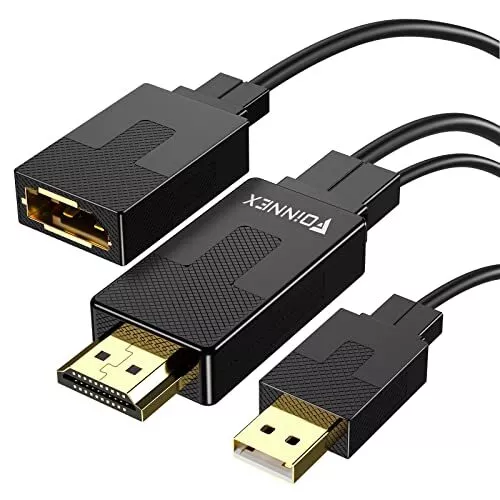 FOINNEX Adaptateur HDMI vers Displayport, Convertisseur HDMI Mâle à DP Femelle 4