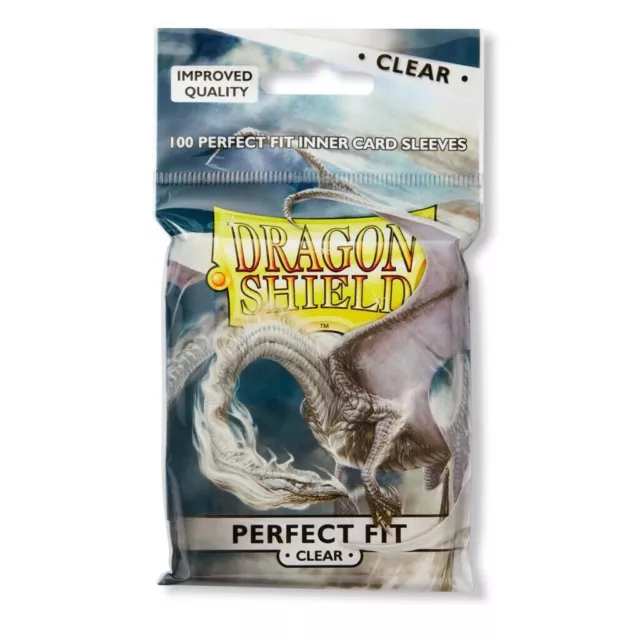 Dragon Shield Perfect Fit 100x Standard Size Clear Sleeve Carte POKEMON Aderenti