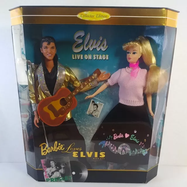 New Vintage 1997 Elvis Live On Stage, Barbie Loves Elvis Gift Set Mattel