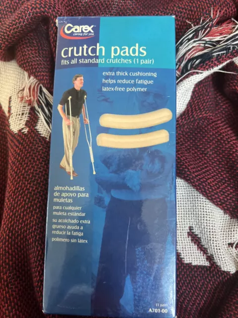 Crutch Pads CAREX Replacement Underarm Pads Thick ) LATEX FREE