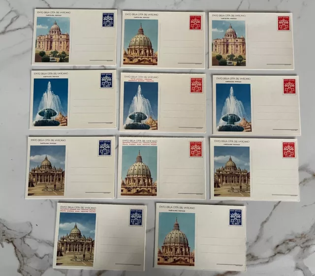 VATICAN CITY - Lot of 11 postal cards 20 & 35 L - Poliglotta Vaticana