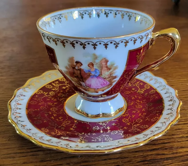 6 Tasses Et Sous Tasses A Café En Porcelaine De Limoges Jammet Seignolles