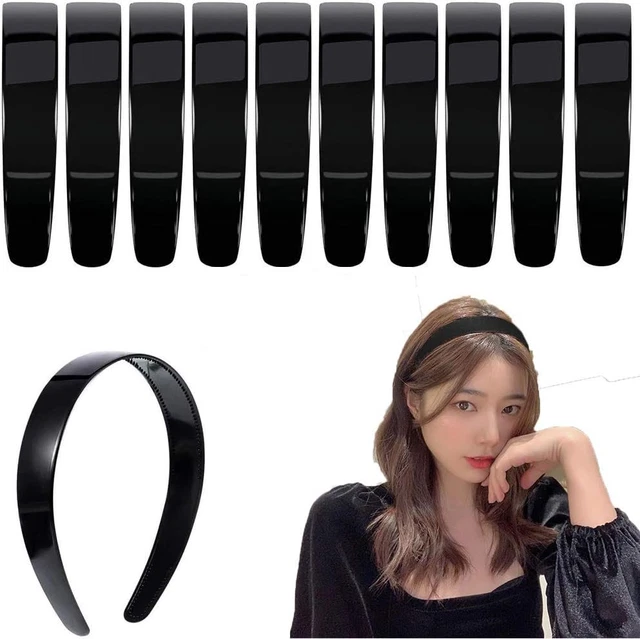 20 piezas de plástico duro de 1 pulgada de ancho, diadema artesanal lisa diadema de plástico diadema