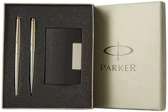 Parker Galaxy Goldrand Kugelschreiber mit Gratis Kartenhalter Für Herren &women