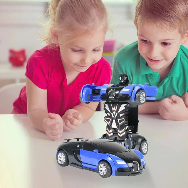 2 IN 1 Mini Car Toys Onekey Deformation Robot Car Toy Boys Gift (A