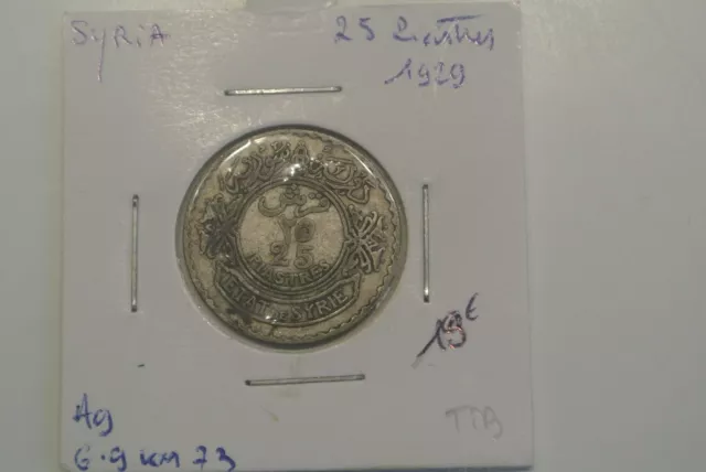 25 PIASTRES 1929 silver