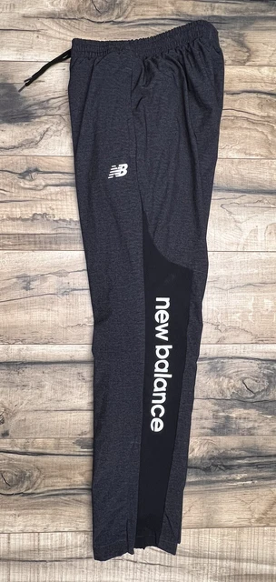 New Balance Men's All Motion Warm Lined Track Pants Gray Drawstrings Zip Ankle M