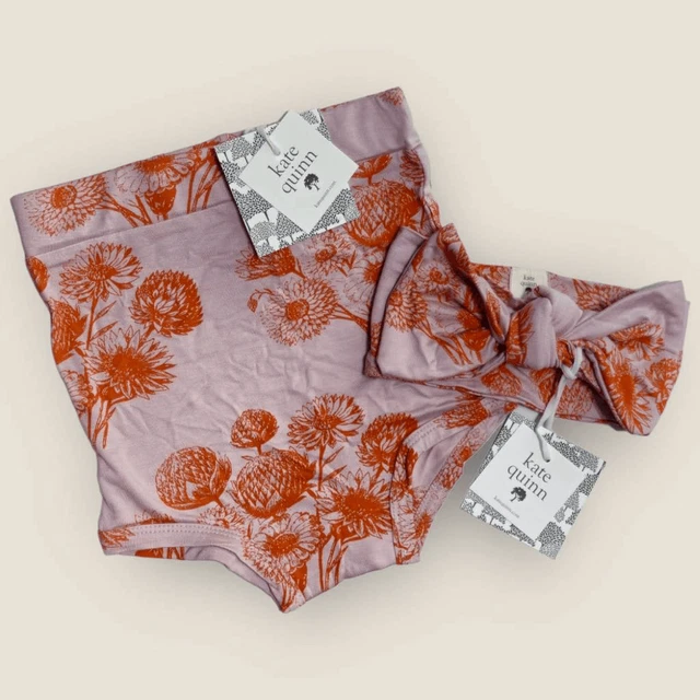 Kate Quinn Bloomer And Bow Set In Dahlia, 18-24 Months, NWT