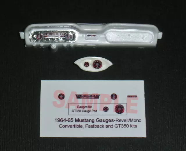 1964 - 1965 MUSTANG GAUGE FACES for 1/24 scale REVELL - MONOGRAM kits—PLS READ