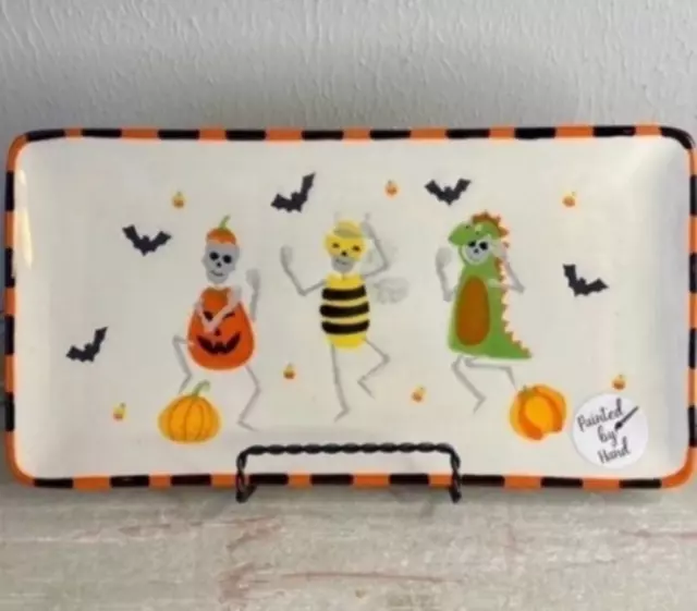 Lang Design Halloween Painted Skeleton Serving Plate