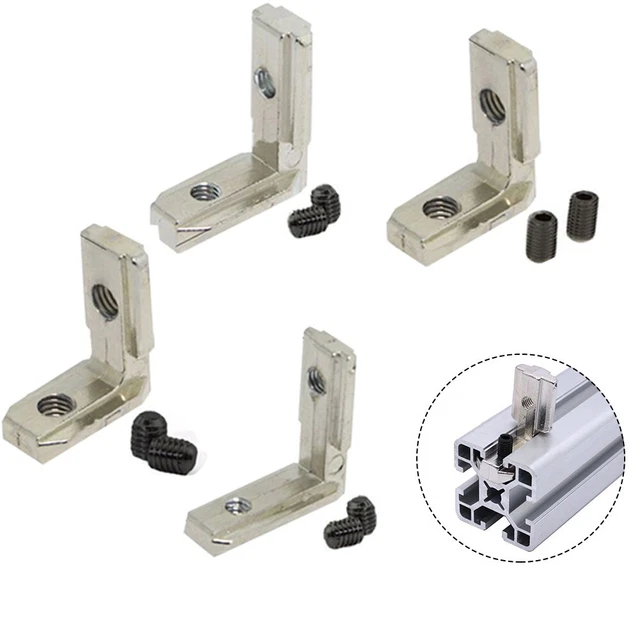 Lot De 4 équerres Intérieures à Rainure 8mm - Pour Assemblages De Profilés Aluminium 30x30