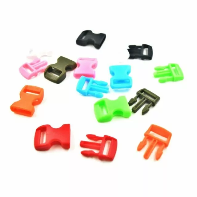 25pcs Colorful Contoured Side Release Buckles Plastic For Paracord shoes Bags Pe 3