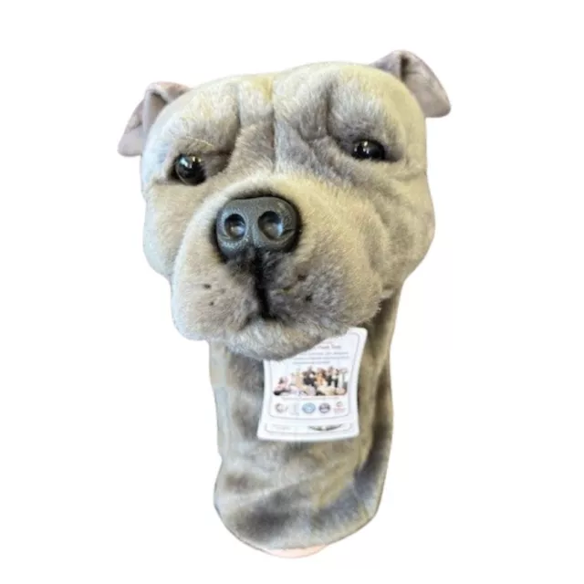 Staffy Golf Cover, Grey – Blue Staffordshire Bull Terrier Size 32cm/12.5″
