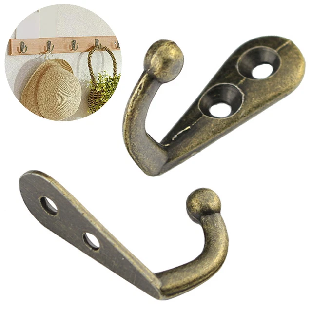20pcs Hanging Metal Single Hook Clothes Hat Coat Robe Wall Door Hangers Hooks US