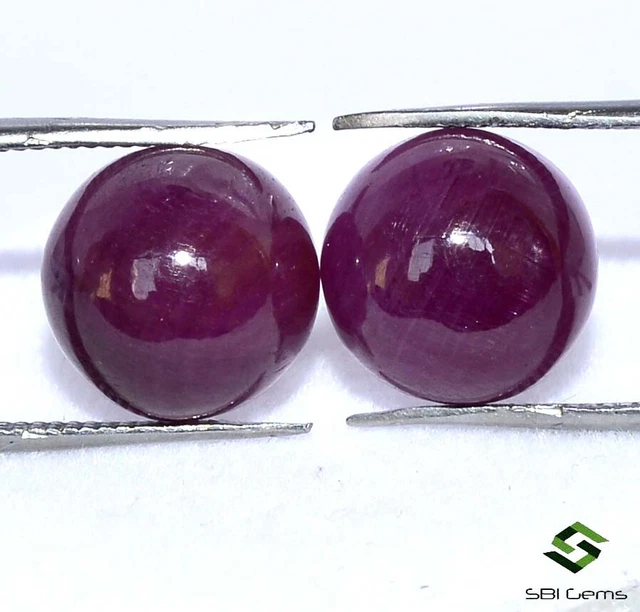 Rubis Naturel Rond En Cabochon 2,10 Carats – Couleur Rouge Sang, Transparent, 7,20 Mm De Large