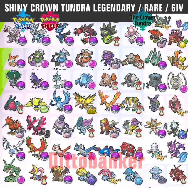 ✨60 Ultra Shiny Crown Tundra LEGENDARY Bundle✨ 6IV Pokemon Sword & Shield