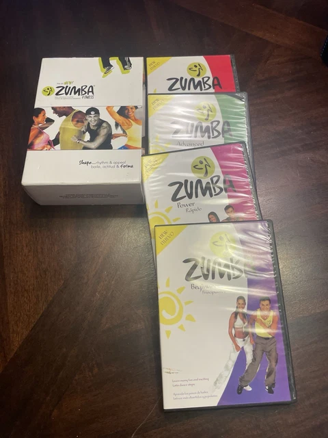 ZUMBA FITNESS 4 Disc DVD Box Set BEGINNERS, ADVANCED, POWER ABS