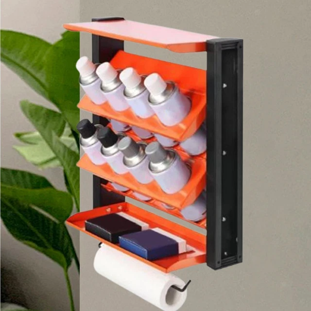 Supporto da Parete per Bombolette Spray con 5 Ganci