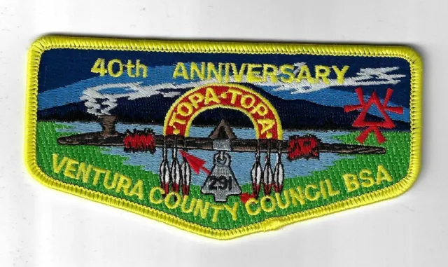 OA 291 Topa Topa 40th Anniversary Flap LYL Bdr. Ventura County CA [IND-0851]