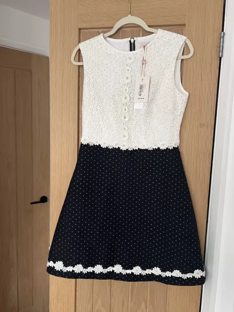 TED BAKER WHITE gold cream daisy dress size 4 UK 14 Olara New 59.99 PicClick UK