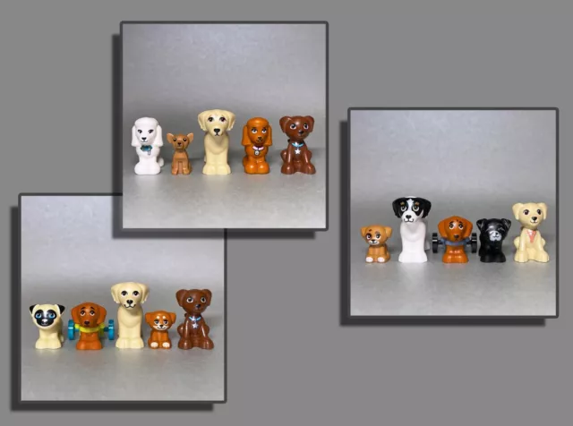 LEGO® Figuren Friends 5 x Hunde Tiere Hund Welpe Pudel Mops